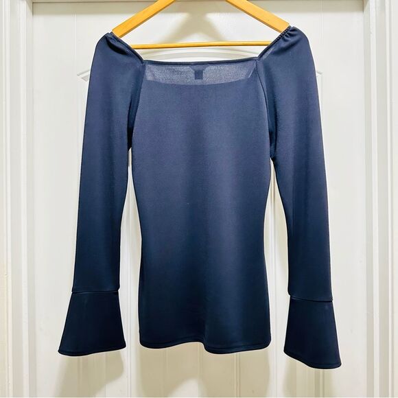 Ann Taylor Dark Navy & Blush Color Long Sleeve Blouses Size XXS - Picture 4 of 11